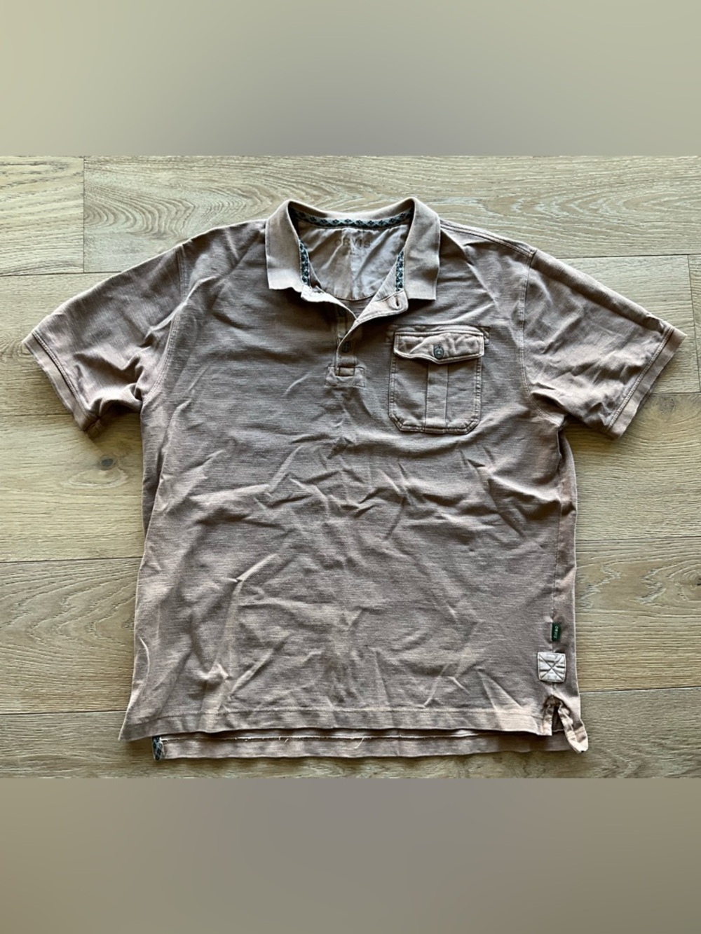 Orvis Men's Short Sleeve Polo in Light Taupe